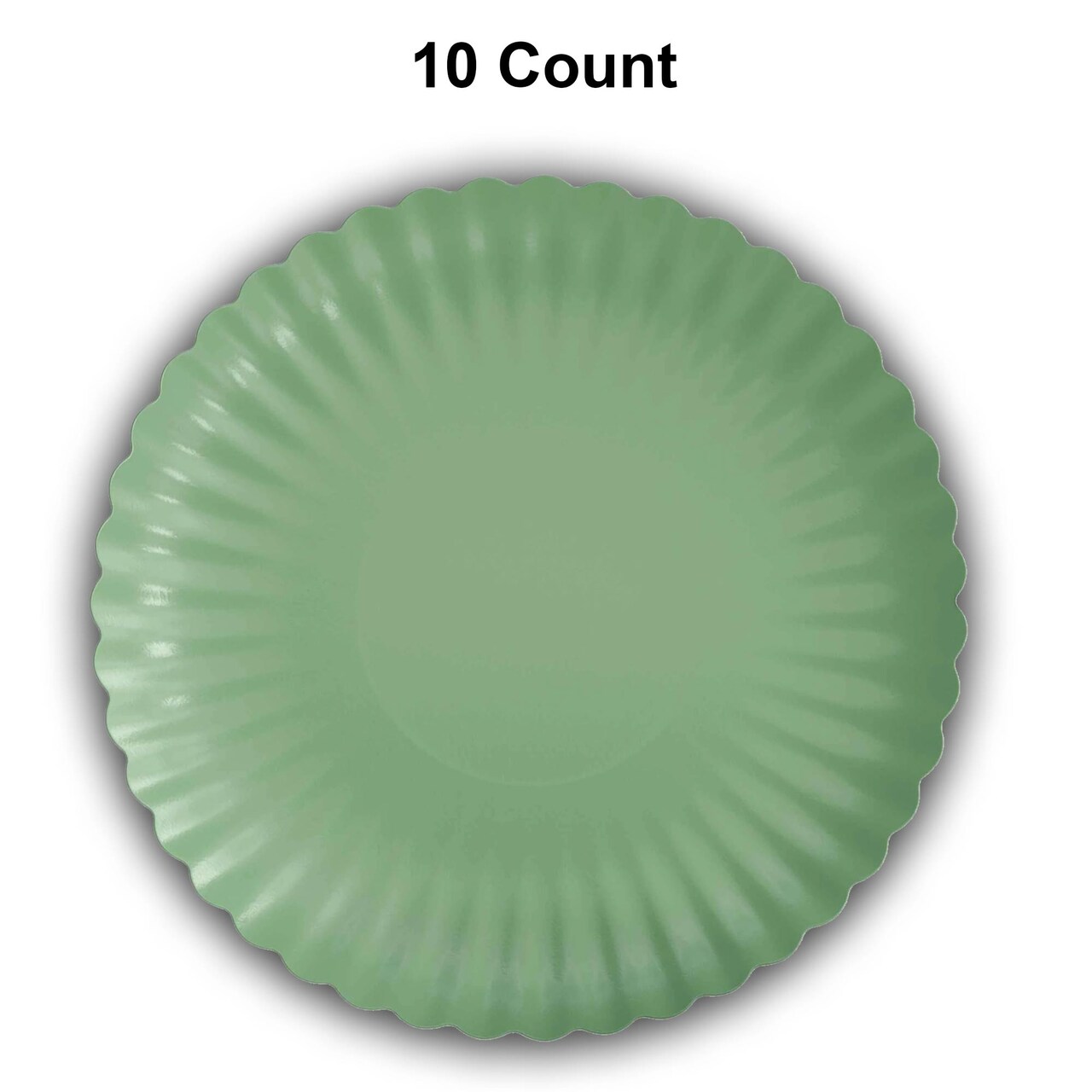 10 Count Scalloped Matcha Green Paper Plates for Stylish Party Dining and Events 10.5 Inch